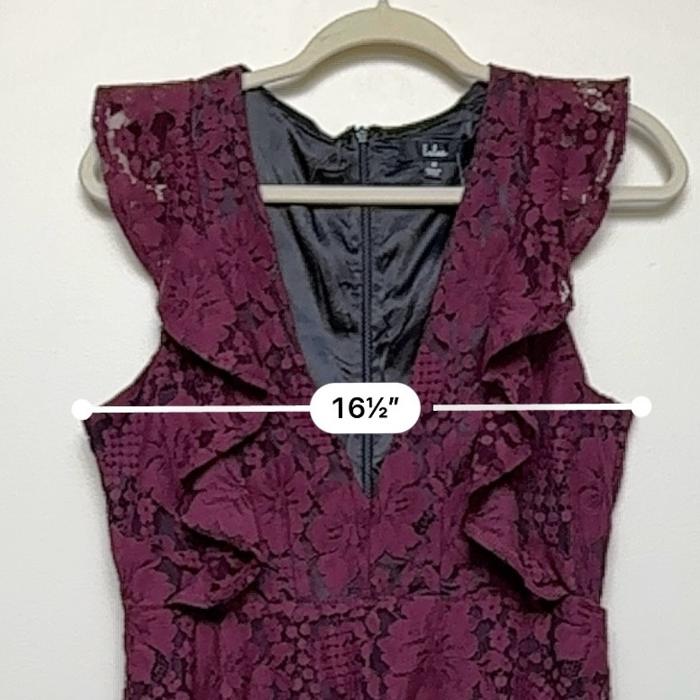 Lulu's Burgundy Lace Tiered Maxi Dress - Picture 12 of 14